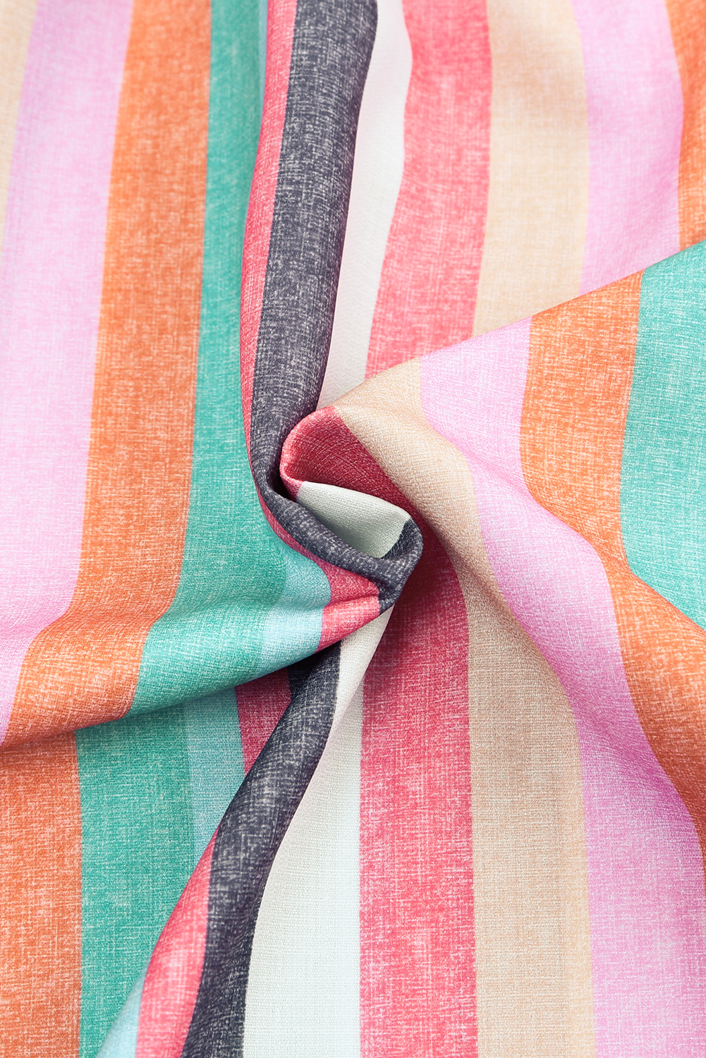 One World Apparel Jacquard Square Neck Short Sleeve Ivory Multi Floral Print Top