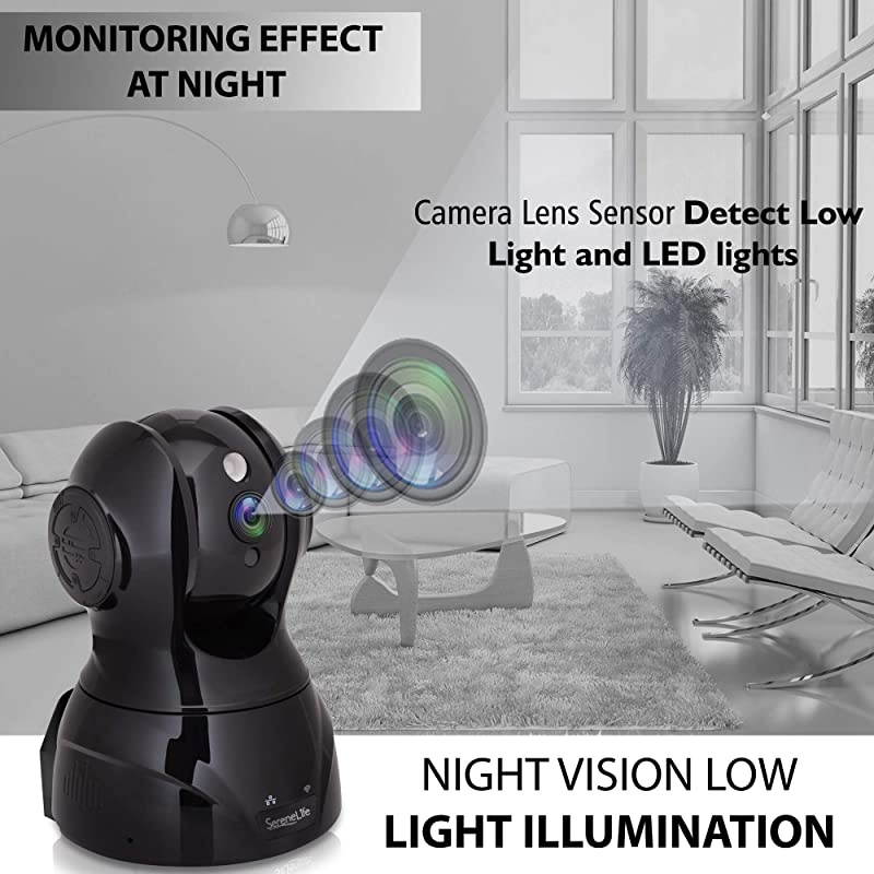 Wireless HD Cloud Cam Network Security Indoor Home Video Monitoring Surveillance WiFi IP Cam w Motion Detection Night Vision PTZ 2 Way Audio For iPhone Android IPCAMHD80black