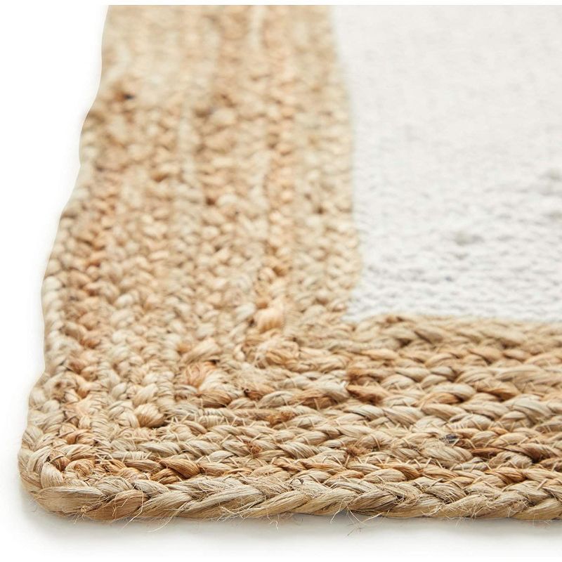 5'x7' Rectangle Woven Solid Cotton Area Rug White - Okuna Outpost