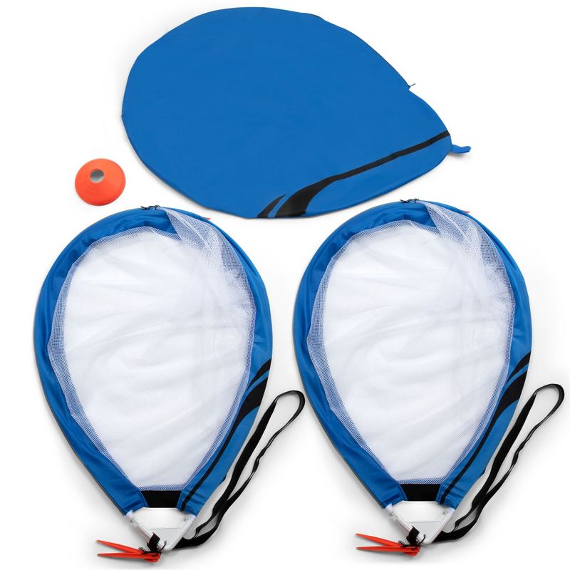 Training Equipment Pair of 6 Foot Pop Up Soccer Goals with Disc Cones, Blue