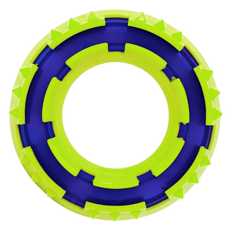NERF TPR LED Spike Ring Dog Toy - Green/Blue - 6"