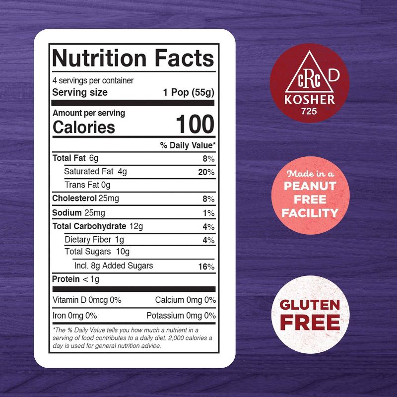 JonnyPops Raspberries Blueberries & Cream Frozen Fruit Bars - 4pk/8.25oz