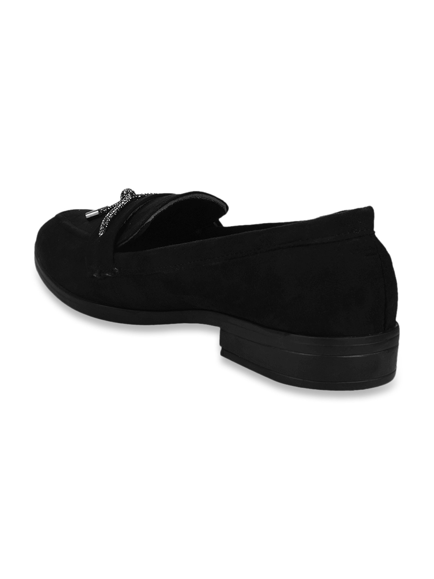 The White Pole Women's Black Casual Moccasins