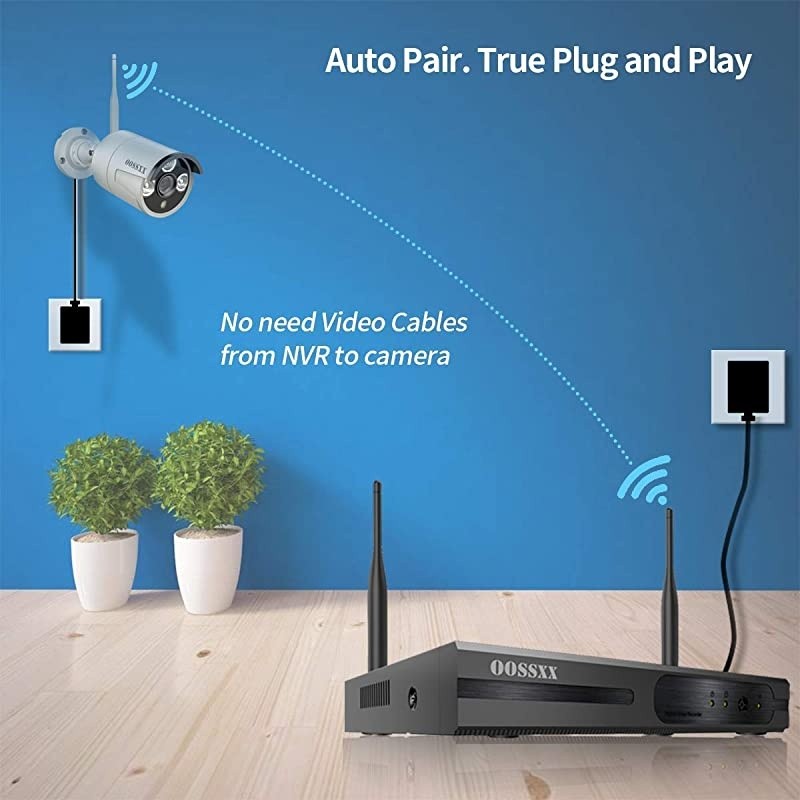 Security Camera System, Surveillance NVR Kits with 1TB Hard Drive, 8CH 4Pcs 1080P WiFi Security Cameras Home and Outdoor with One-Way Audio, Waterproof, Night Vision
