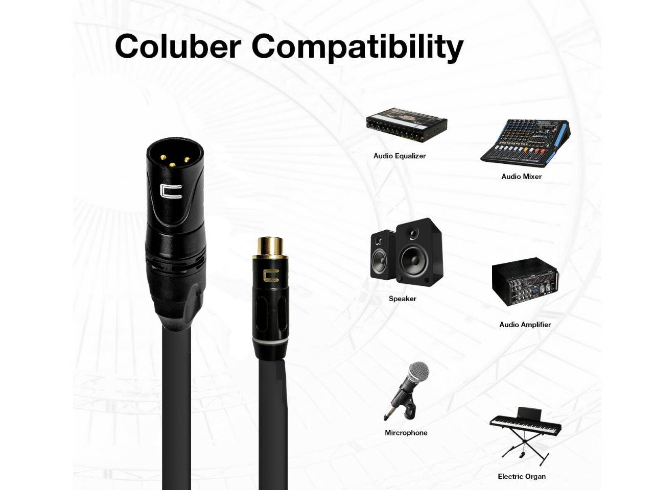 3-Pin XLR Male to 3.5 RCA Female Unbalanced Mono Cable Custom Length Color Cord