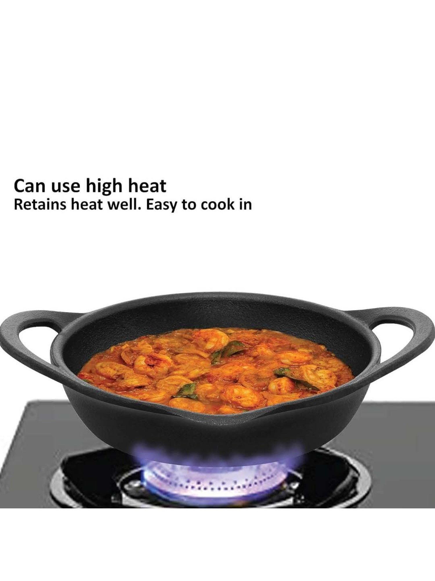 Hawkins Black Cast Iron 24 cm Futura Omlette Frying Pan (Cif24G) (1.8 L)