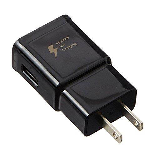 5 PACK - OEM Adaptive Fast Charger For Samsung Galaxy S7 Cell Phones [Wall Charger + 5 FT Micro USB Cable] - True Digital Adaptive Fast Charging - Bulk Packaging - Black