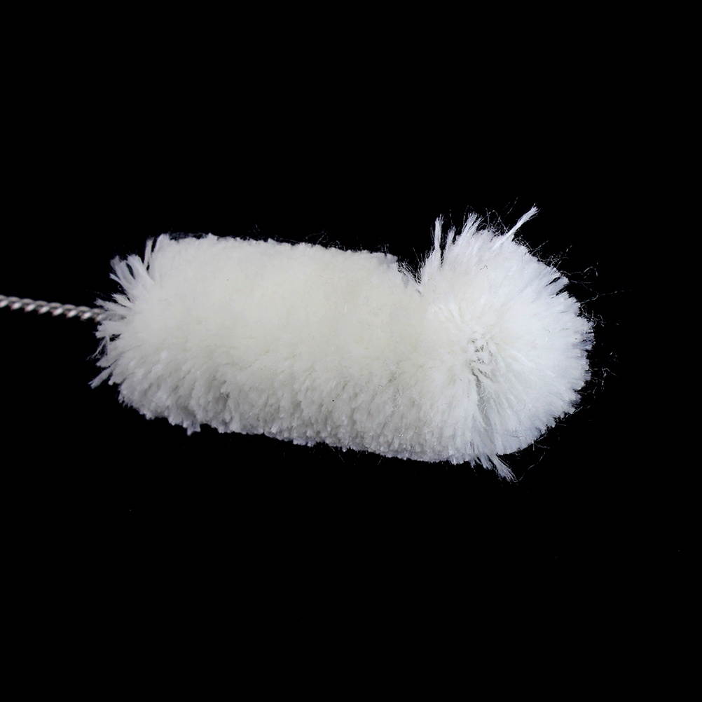 1 Pc Universal Fluff Mouthpiece Cleaning Brush with Metal Handle for Trumpet Woodwind Instrument (White)