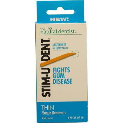 Natural Dentist 1165539 Stim-U-Dent Thin Plaque Removers Mint Case Of 6 4 Packs