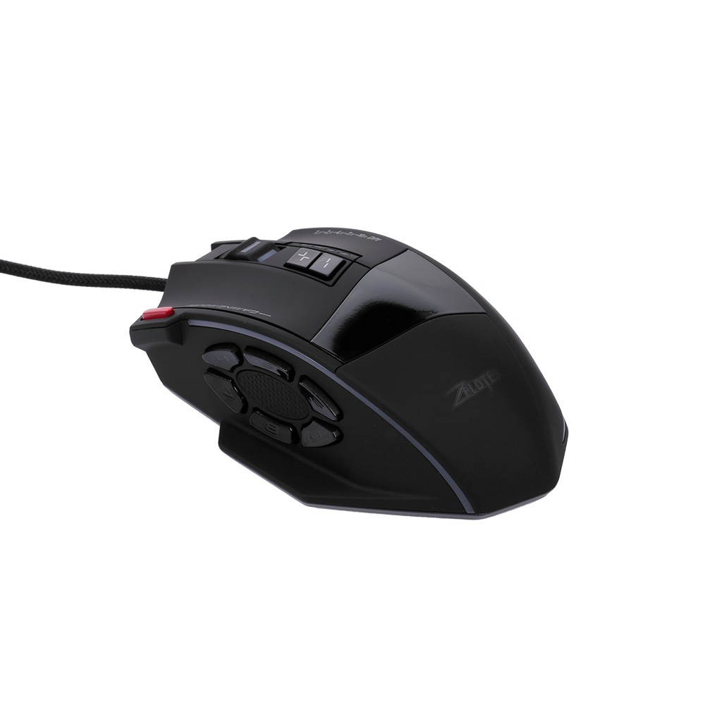 Zelotes C-13 Wired Gaming Mouse 13 Programming Keys Adjustable 10000DPI RGB Light Belt 128KB On-board Memory Built-in Counterweight Mechanism