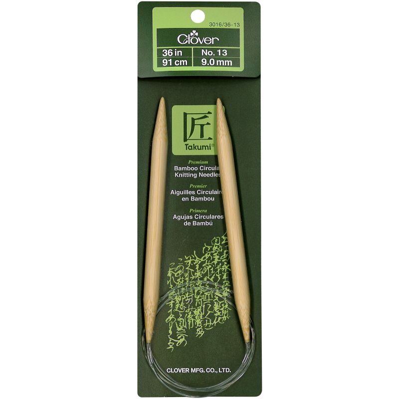Takumi Bamboo Circular Knitting Needles 36"-Size 13/9mm
