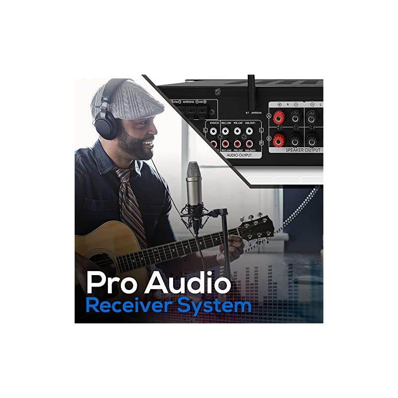 Wireless Bluetooth Home Stereo Amplifier - Hybrid Multi-Channel 3000 Watt Power Amplifier Home Audio Receiver System w/AM/FM Radio, MP3/USB,AUX,RCA Karaoke Mic in - Rack Mount, Remote -  P3301BAT