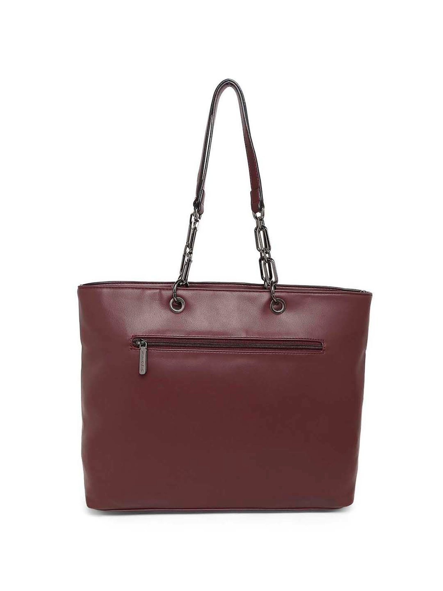 Marina Galanti Maroon Solid Medium Tote Handbag