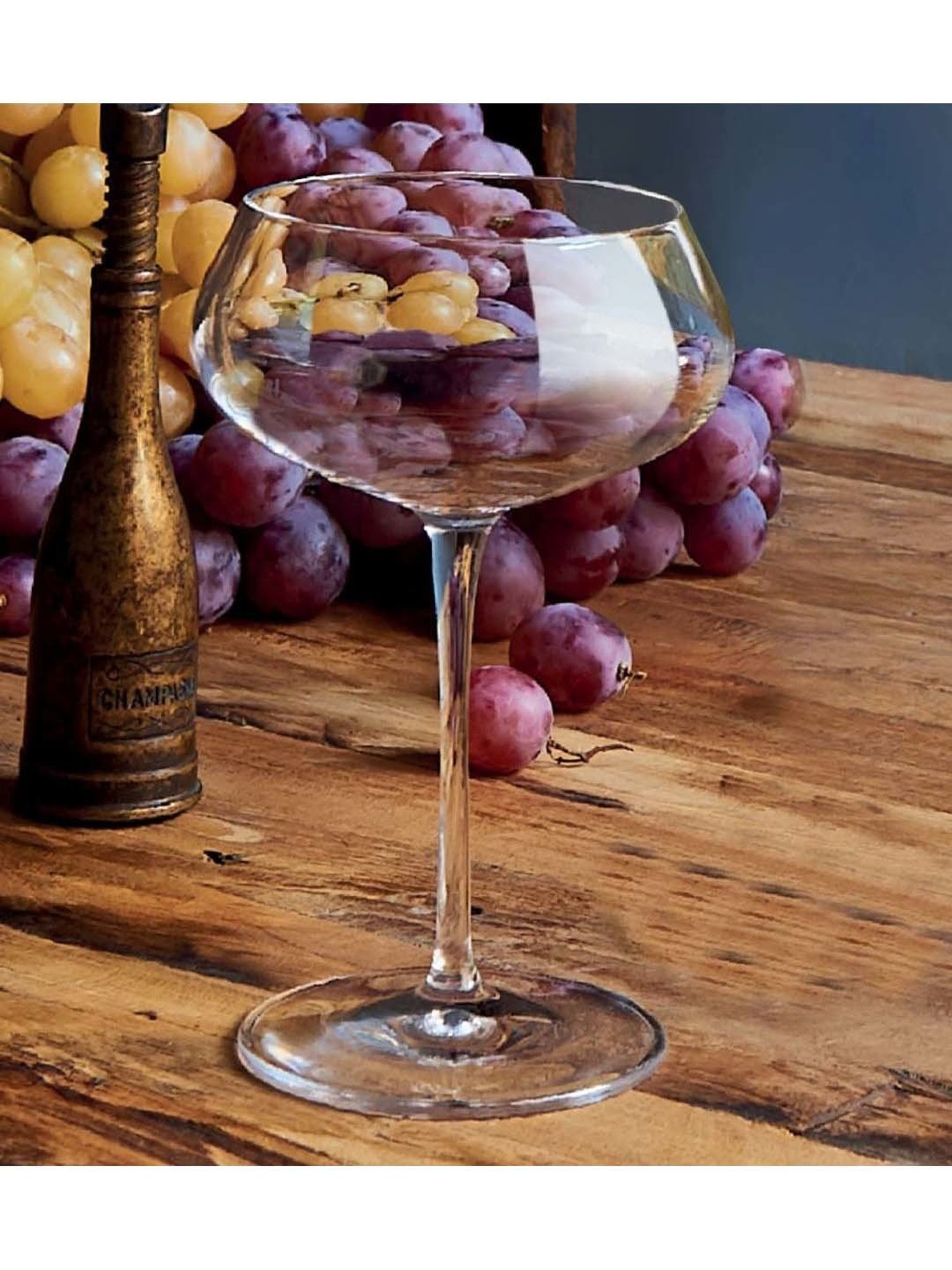 LUIGI BORMIOLI Tentazioni Sparkling Transparent & Golden Glass Wine Tumbler (0.303 L) - Set of 6