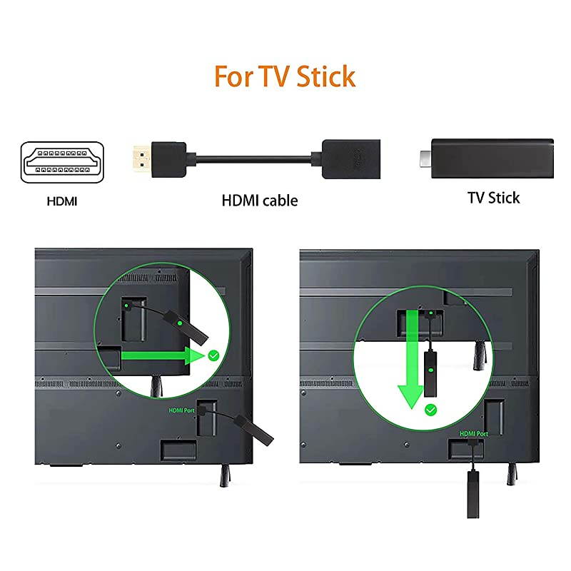 2Pack Gold Plated HDMI Male to Female Swivel Adapter Converter for Google Chrome Cast Roku Streaming Stick