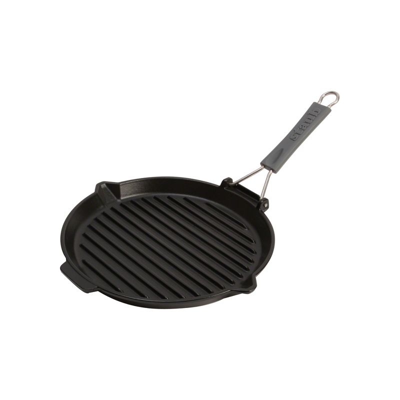 Staub Cast Iron 10" Round Folding Grill - Matte Black