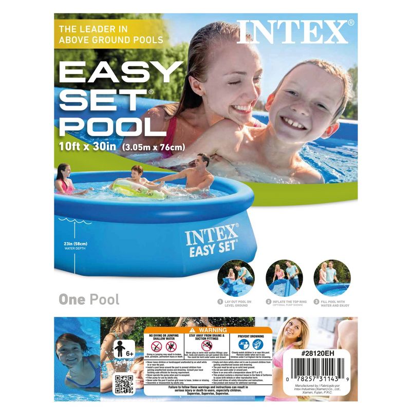 Intex Easy Set 10ft x 30in Above Ground Inflatable Round Swimming Pool for Kids, Adults, and 3 Inch Chlorine Tabs, 50 lbs (No Filter Pump Included)
