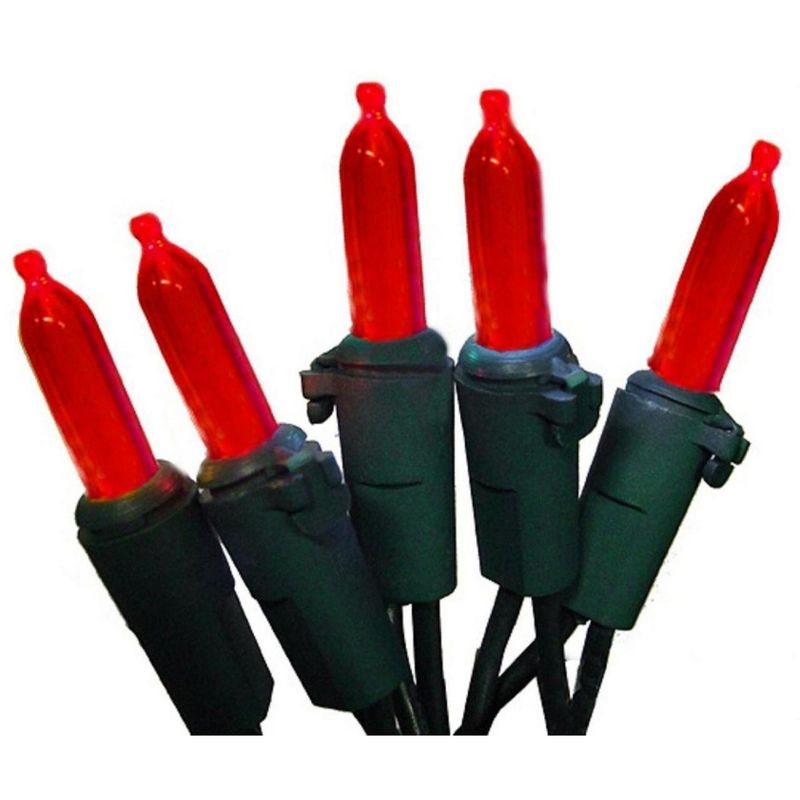 Brite Star 50ct Mini String Lights Red - 25' Green Wire