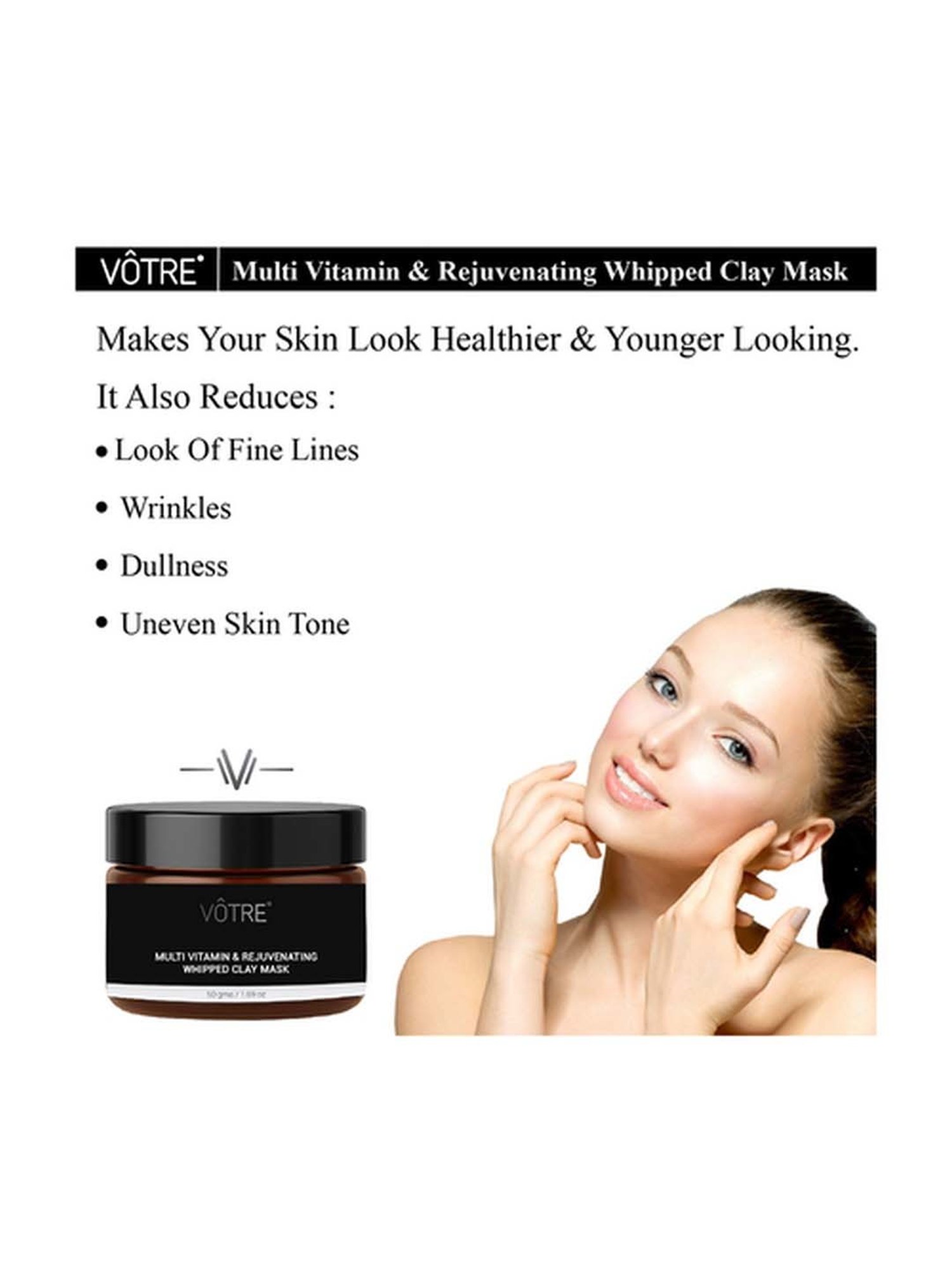 Votre Multi Vitamin & Rejuvenating Whipped Clay Mask - 50 gm