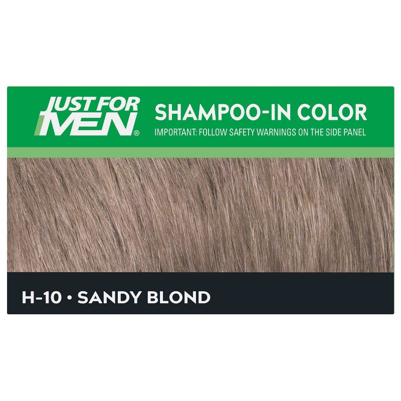 Just For Men ShampooIn Color Gray Hair Coloring for Men  Sandy Blond H10 - 3pk