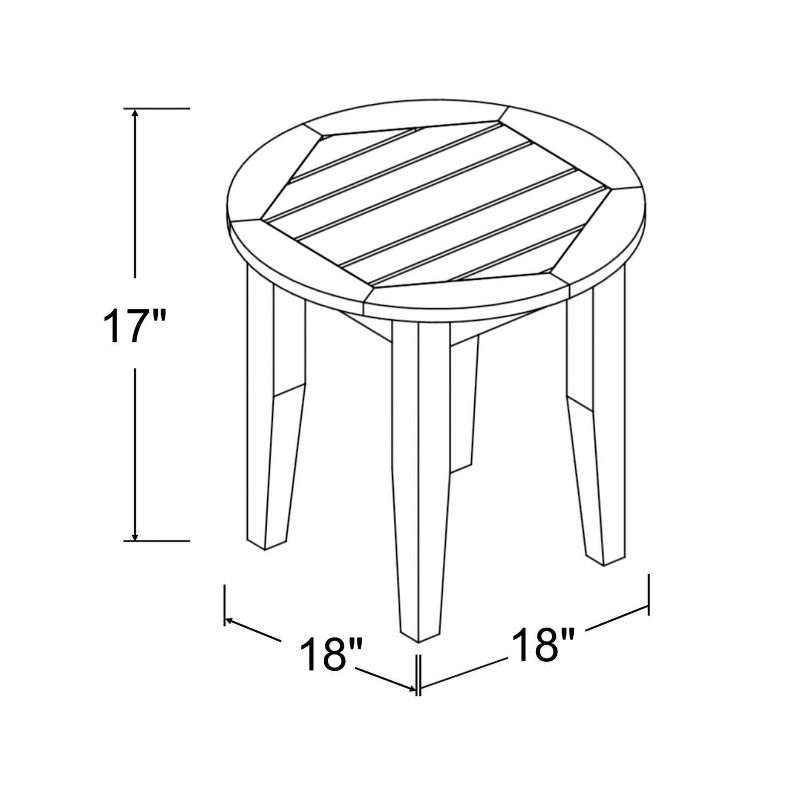 Sopra Wood Outdoor Patio Round Side Table - Brown - Cambridge Casual