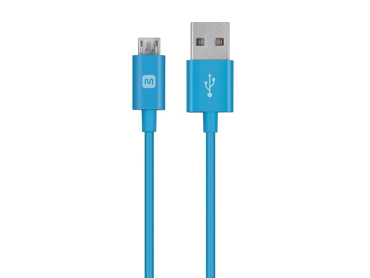Monoprice USB Type-A to Micro Type-B Cable - 6 Feet - Blue | 2.4A, 22/30AWG - Select Series