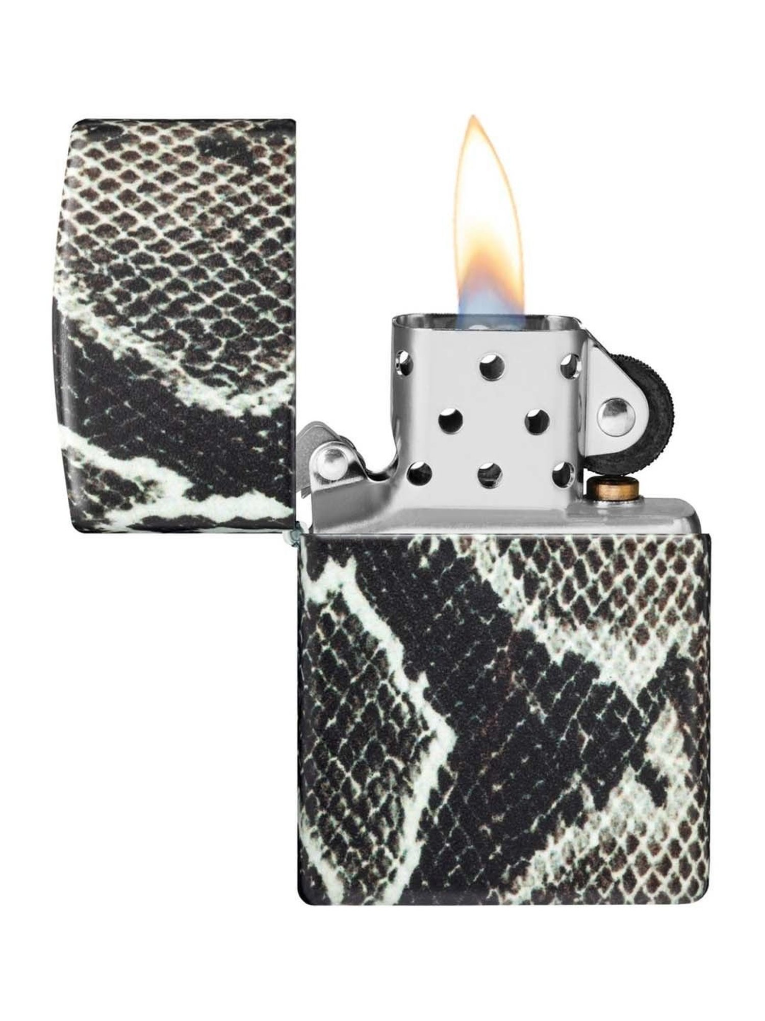 ZIPPO Snake Skin Design Black Brass Windproof Pocket Lighter