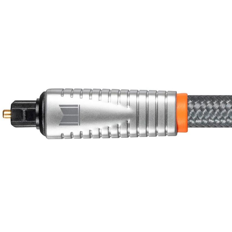 Monolith S/PDIF Toslink Optical Cable - 2 Meter With Nylon Braided Jacket | Digital Audio, Multicore Optical Fiber,  Strength & Flexibility