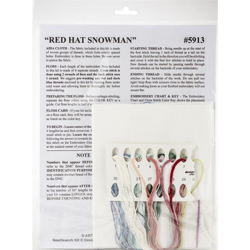 Design Works Counted Cross Stitch Kit 8"X10"-Red Hat Snowman (14 Count)