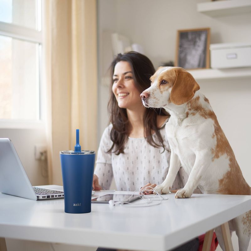 Zak Designs 20oz Stainless Steel Double Wall Vacuum Tumbler Indigo