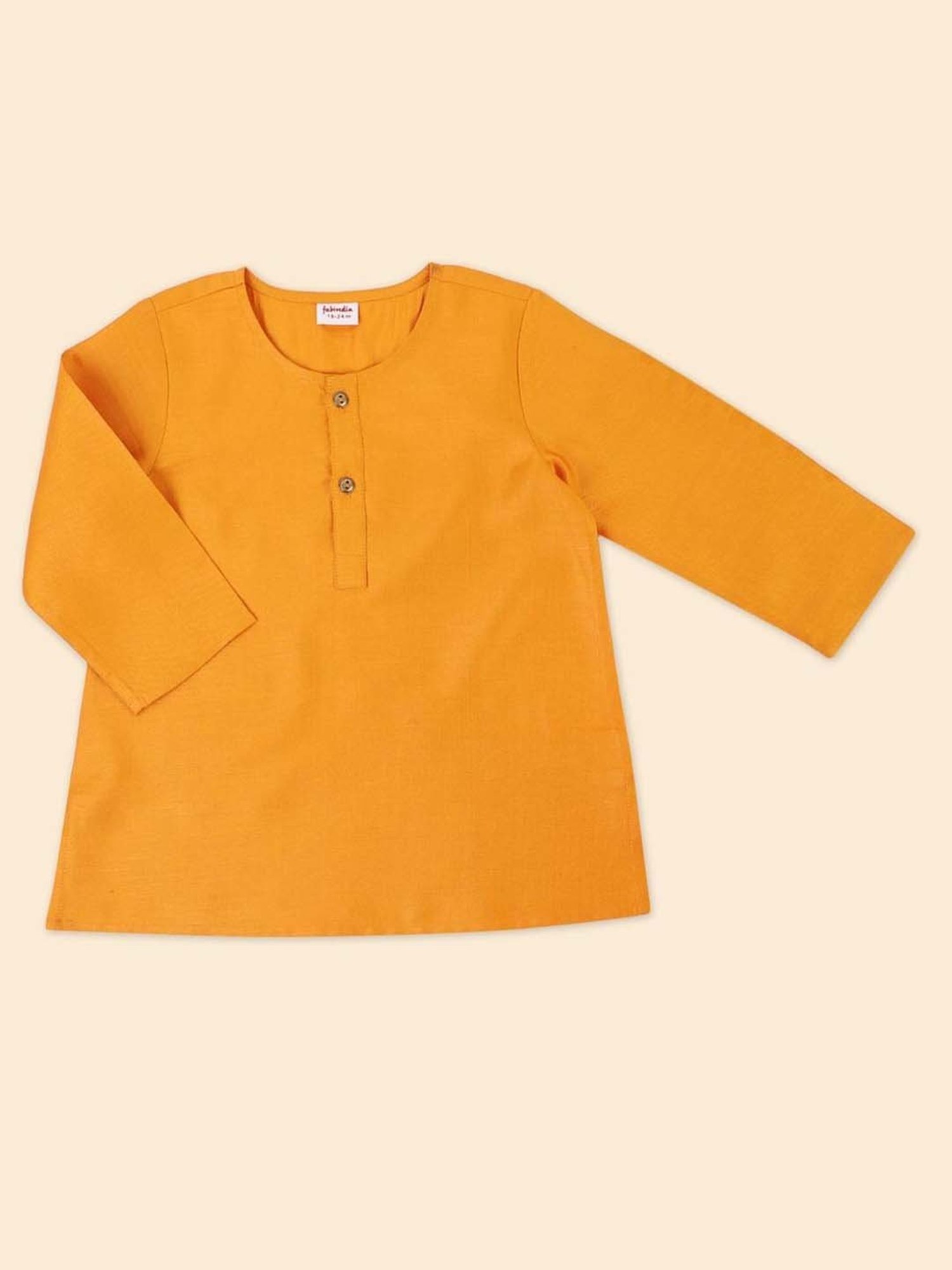 Fabindia Kids Yellow Chequered Kurta, Dhoti & Nehru Jacket