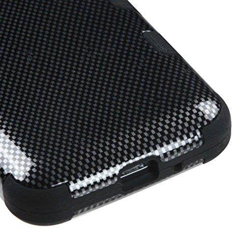 Asmyna TUFF Hybrid Phone Protector Cover for SAMSUNG G386T (Galaxy Avant) - Retail Packaging - Carbon Fiber/Black