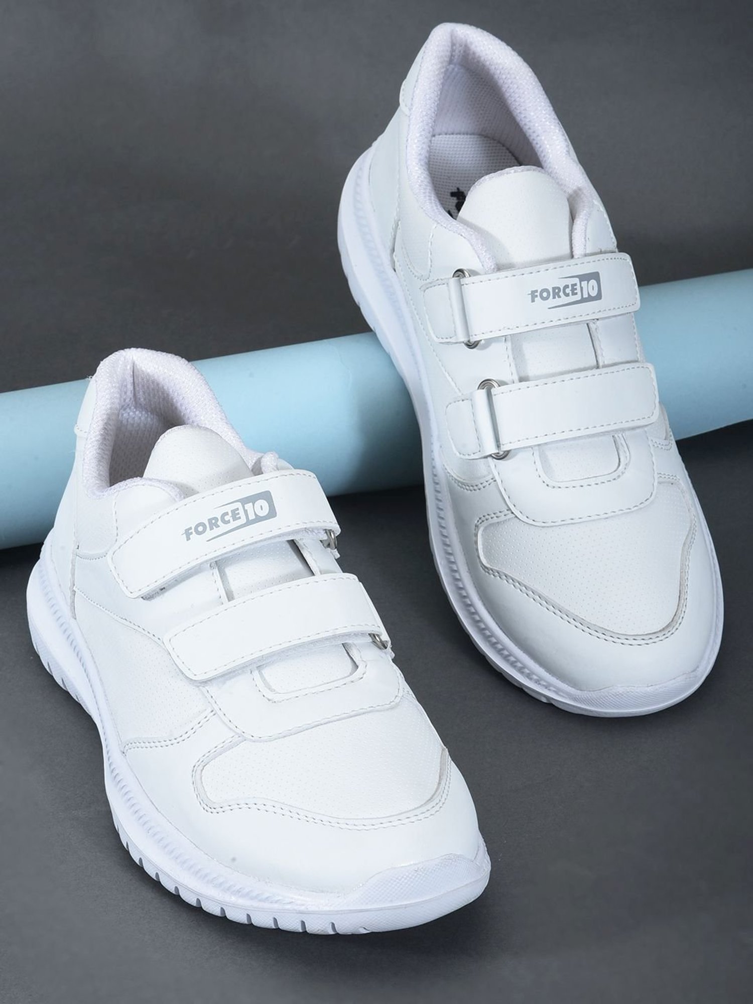 Force 10 By Liberty Kids White Velcro Shoes