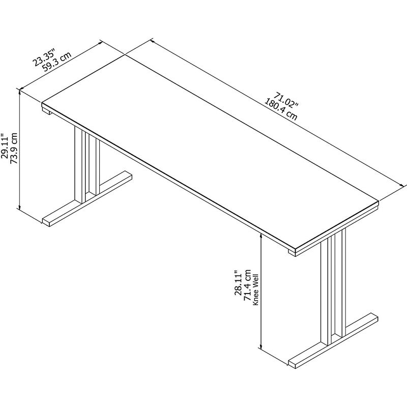 Bush Business Furniture 400 Series 72Wx24D Training Table Storm Gray 400S171SG