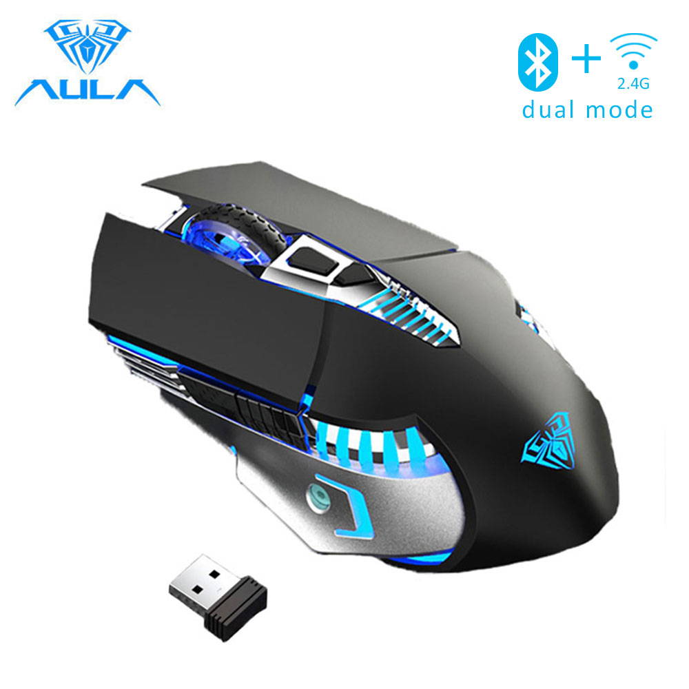 AULA RGB Gaming Mouse with Side Buttons Macro Programming 10000 DPI Adjustable 14 Key Wired USB Backlit Mouse for Desktop Laptop - H510 White