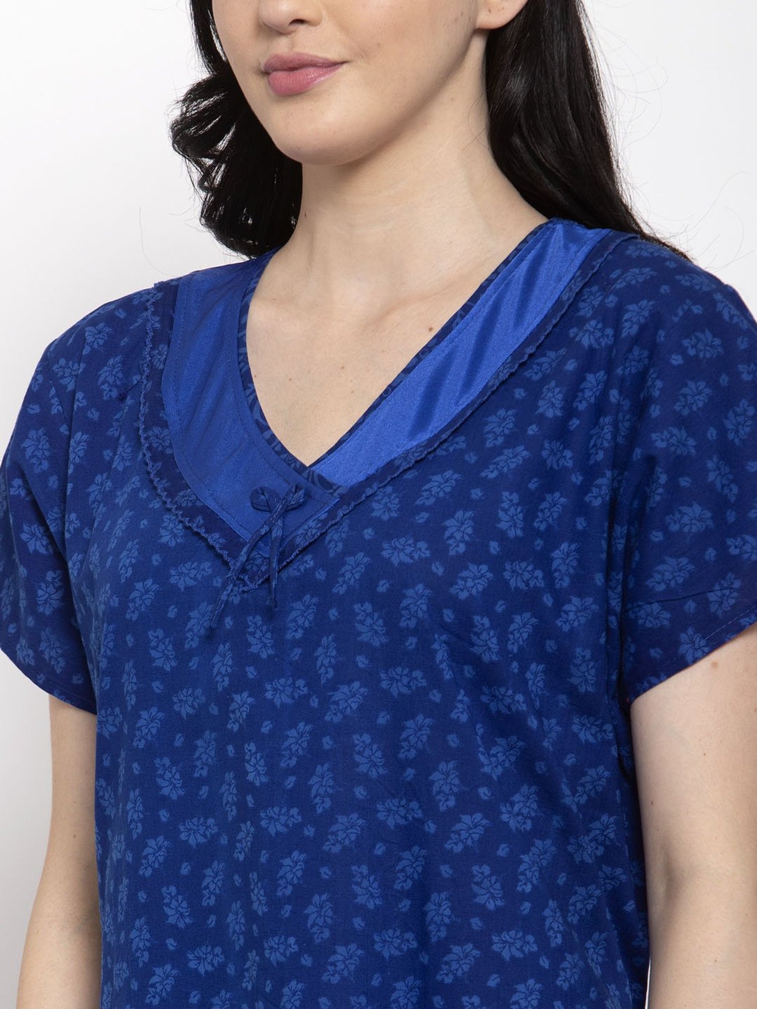 Secret Wish Blue Printed Nighty