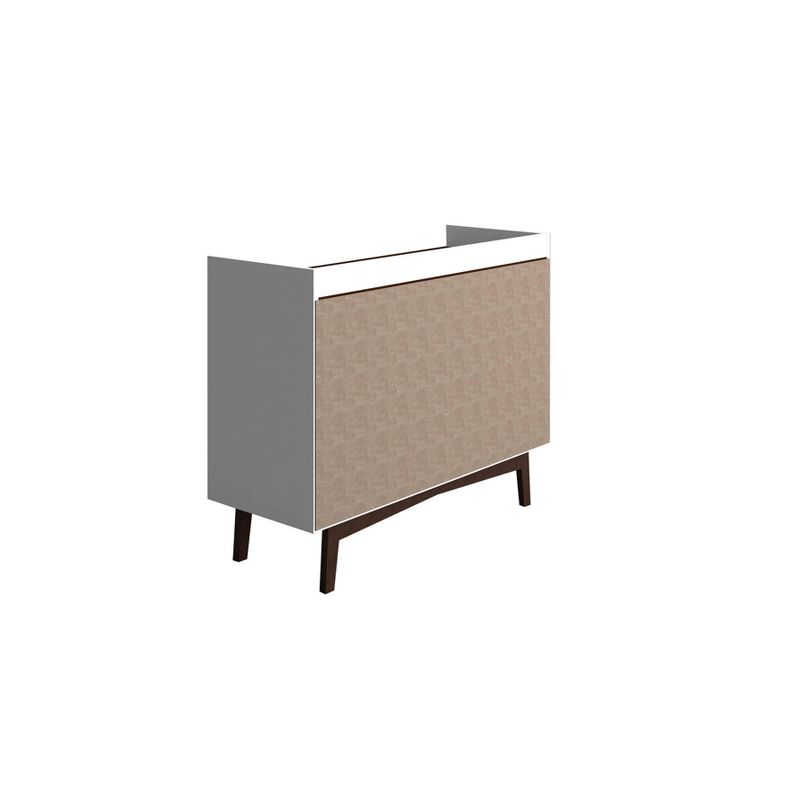 35.43" Brookdale Sideboard White/Nut Brown - Manhattan Comfort