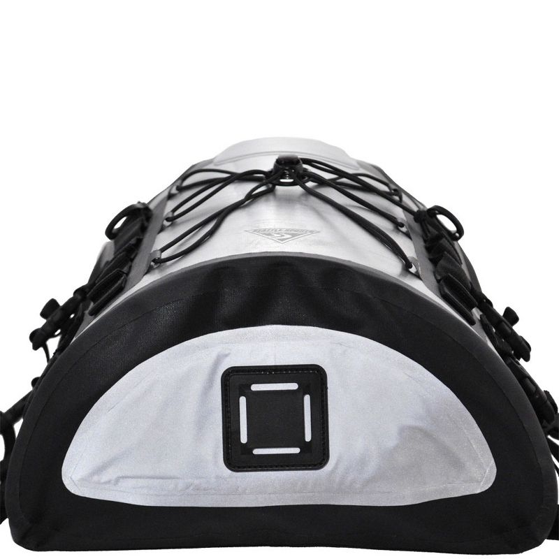 Seattle Sports 056124 15.7 Liter Spacious Capacity Heavy Duty Deluxe Kayak Waterproof Deck Bag with Zippered Opening and Buckled Tie Downs, Silver
