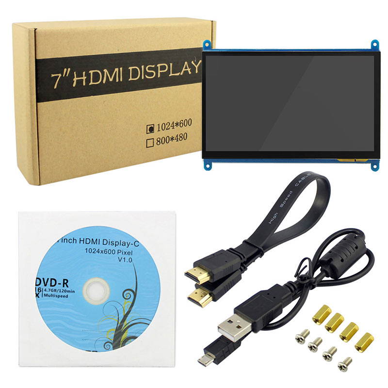 Raspberry Pi 3 Display 7 Inch Touch Screen HDMI HD LCD TFT 1024X600 Monitor for Raspberry Pi 3 2B B