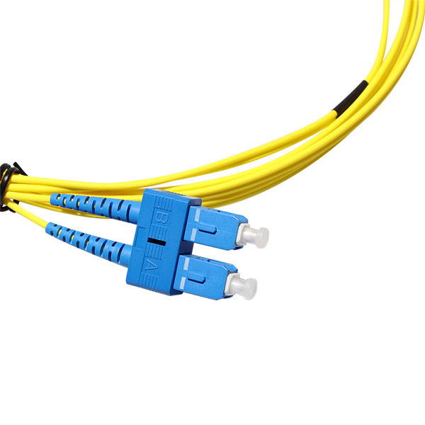 Fiber Optic Cable LC-SC 9/125 Duplex Single-Mode Fiber Cable Yellow 1 meters