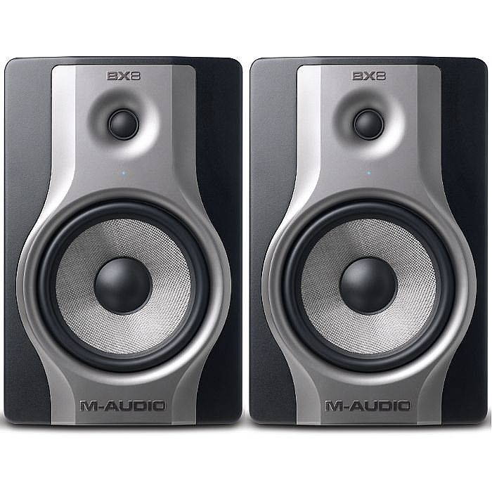 M-Audio BX8 Carbon  Speaker Studio Monitors for Music Production and Mixing. W/ Free XLR Cables.