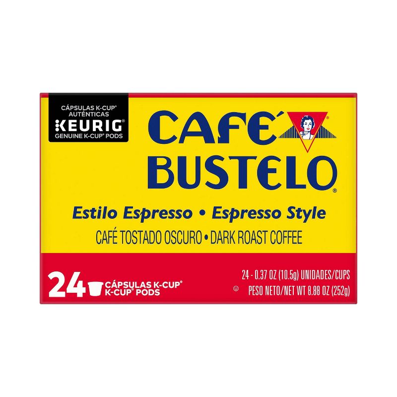 Cafe Bustelo Espresso Dark Roast Coffee - Keurig K-Cup Pods - 24ct