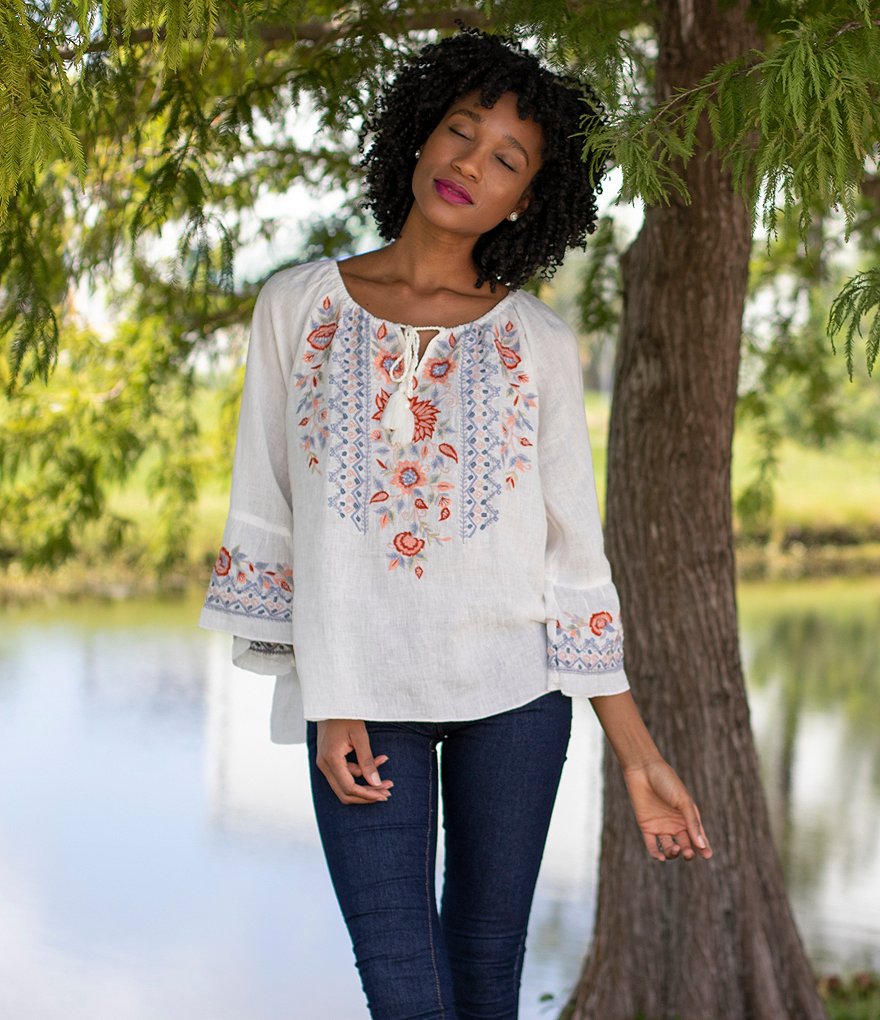 Karyn Seo Jovi Floral Embroidered Tunic