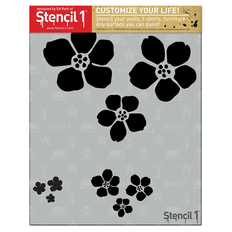 Stencil1 Blossoms - Stencil 8.5" x 11"