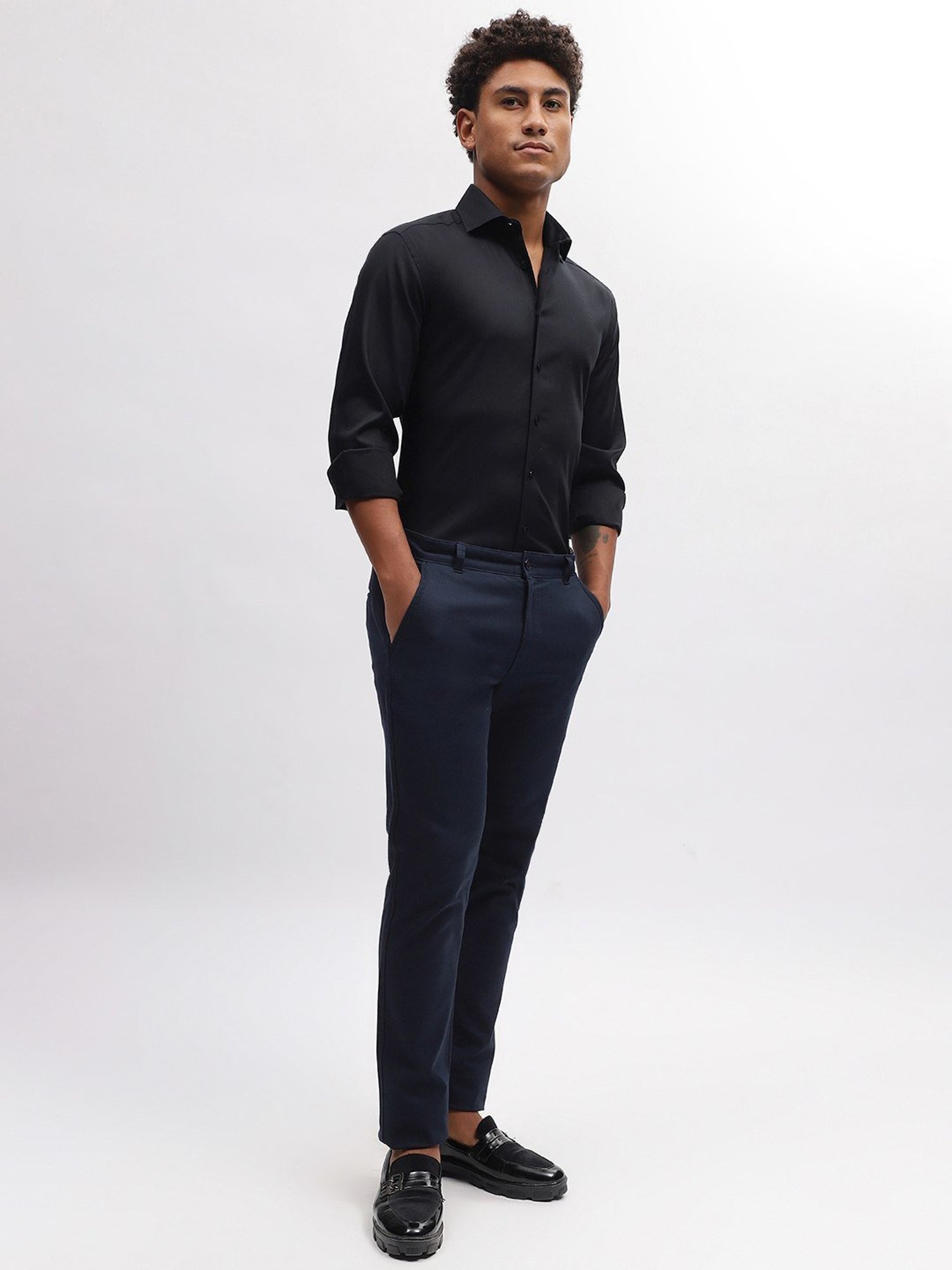 Bruun & Stengade Black Cotton Slim Fit Shirt
