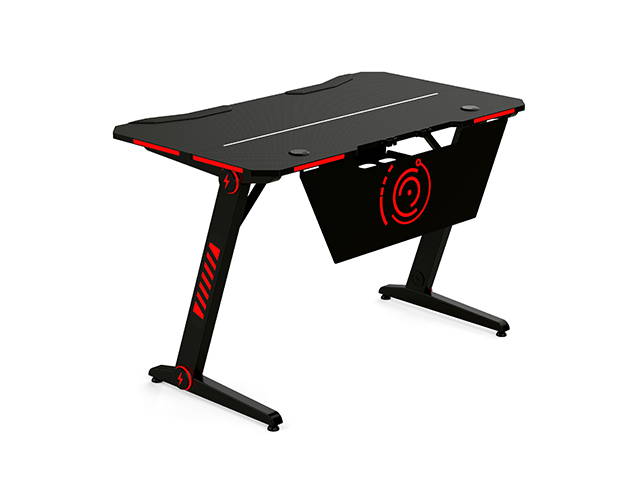 Gaming Desk Plus Z-Shaped Computer Desk Gamer Workstation Home Office PC Computer Gamer Desks RGB LED Lights with Headphone Hook,GT29