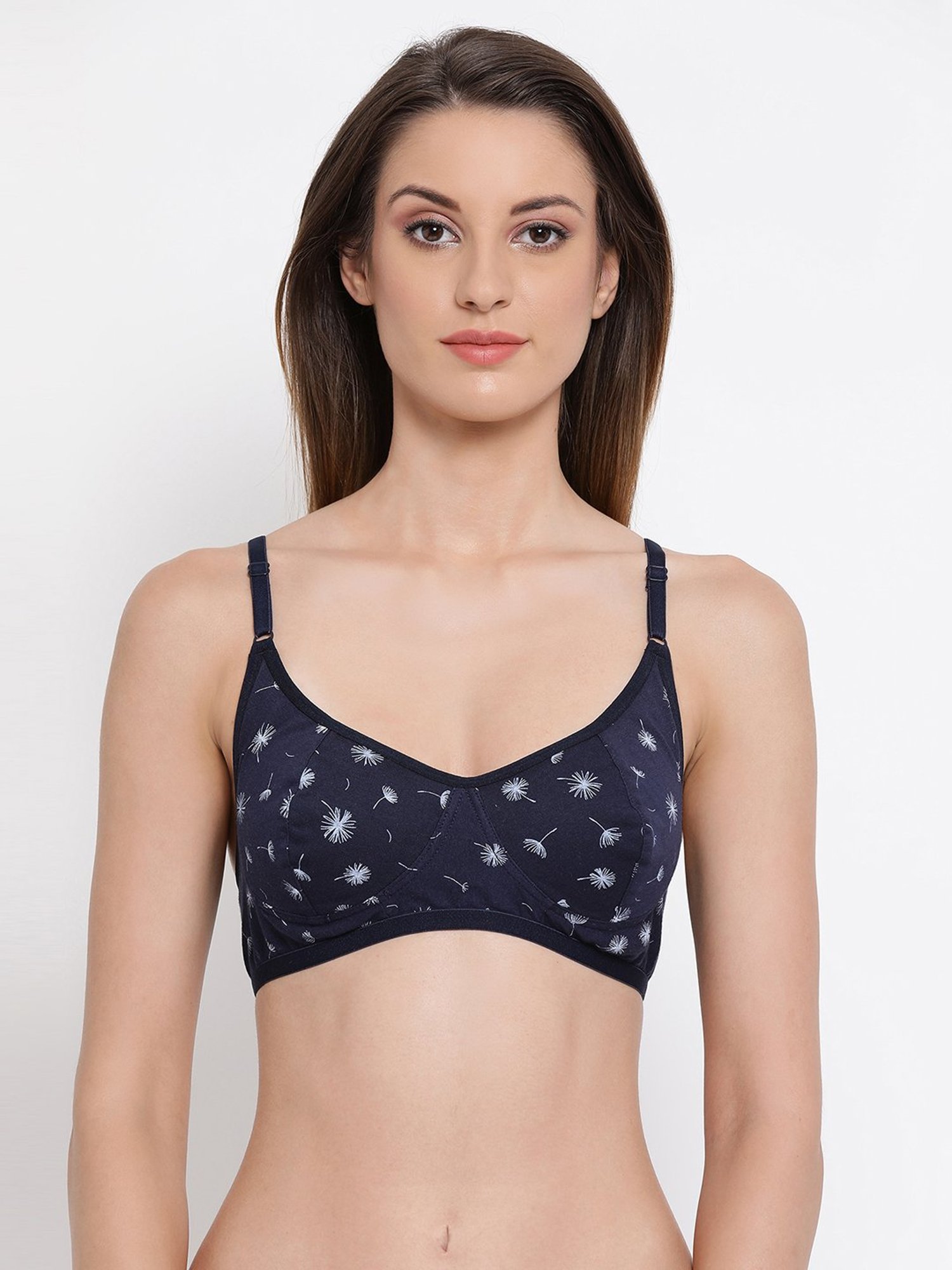 Clovia Navy Full Coverage Non-Wired Half Coverage Non-Padded Bra