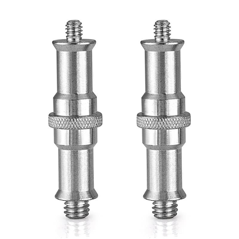 2 Pieces Standard 1/4 to 3/8 inch Metal Male Convertor Threaded Screw Adapter Spigot Stud for Studio Light Stand, Hotshoe/Coldshoe Adapter, Ball Head, Wireless Flash Receiver, Trigger