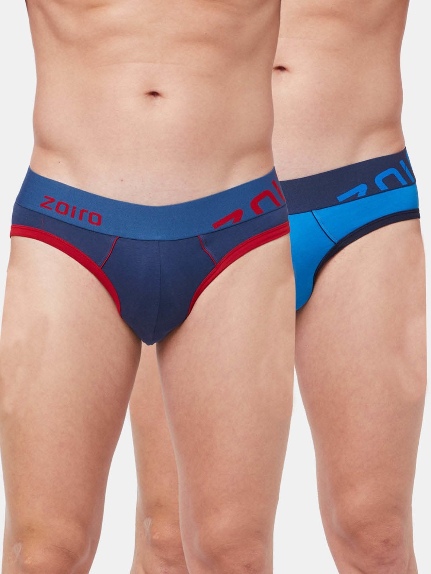 Zoiro Legion Blue & Directory Blue Regular Fit Briefs - Pack Of 2