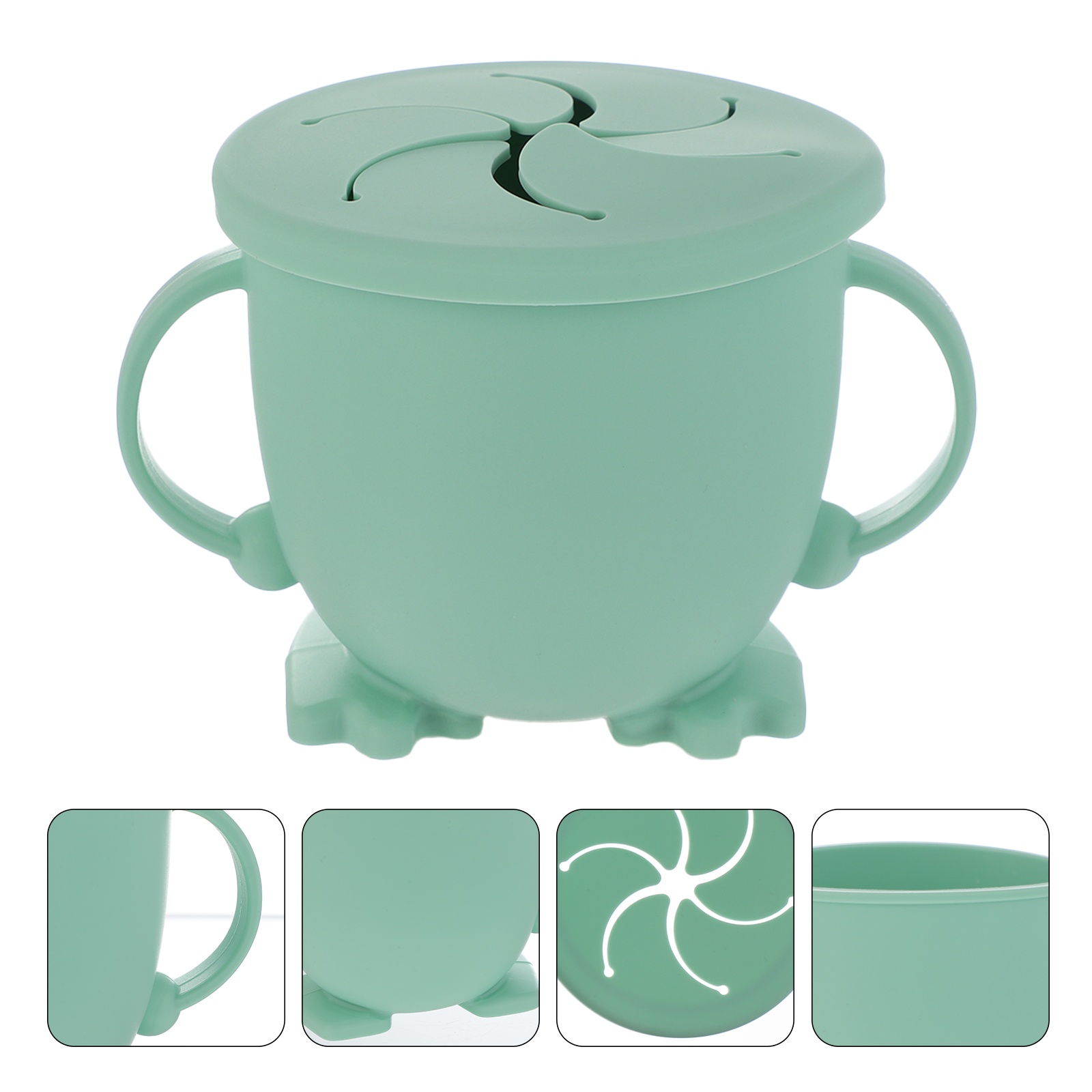 Portable Snack Cup Silicone Snack Container with Lid for Toddler and Baby